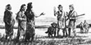 Original art work by Roy Anderson depicting Lewis and Clark meeting the Nez Perce for the first time.